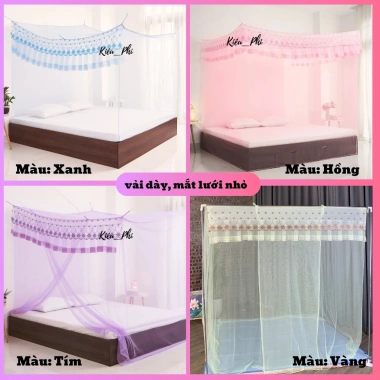 Mùng dây thắt tay 4 góc thêu hoa mai 2.025 - Màn ngủ chống muỗi, giá 104.000₫