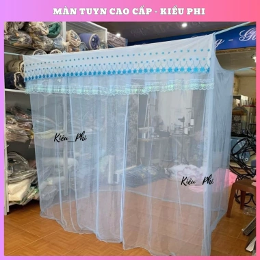 Mùng dây thắt tay 4 góc thêu hoa mai 2.025 - Màn ngủ chống muỗi, giá 104.000₫