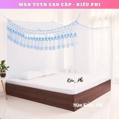 Mùng dây thắt tay 4 góc thêu hoa mai 2.025 - Màn ngủ chống muỗi, giá 104.000₫