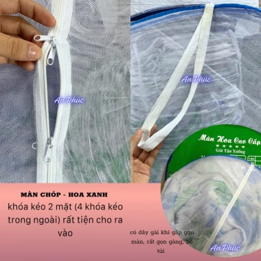 Mùng Đỉnh Chóp Tự Bung Người Lớn - Màn Hoa Ngủ Chống Muỗi Gấp Gọn Nhanh, Đủ Size Dùng Gia Đình, Giá 126.000₫
