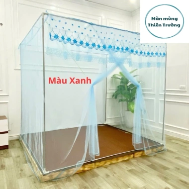Mùng khung inox 304 không khoan tường mẫu cửa vén Thiên Trường giá 210.000₫