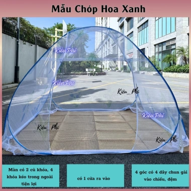 Mùng màn tự bung đỉnh chóp người lớn - hoa tinh tế, chống muỗi, gấp gọn 132k 4