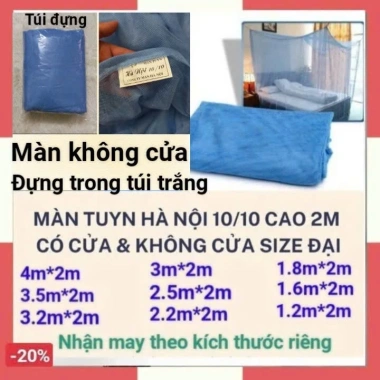 Mùng Màn Tuyn Chống Muỗi Cỡ Đại 2m Siêu To Có Cửa và Không Cửa Giá Ưu Đãi 75k