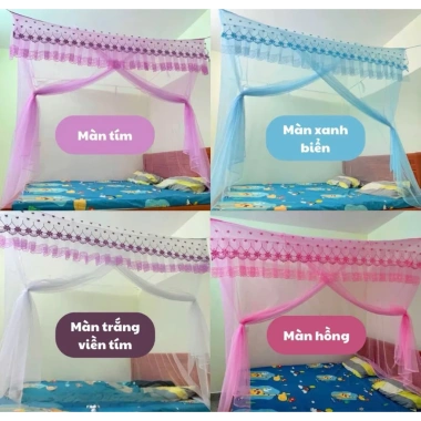 Mùng tuyn 4 góc ren ánh thêu Hoa Mai, 1m6x2m 1m8x2m 2mx2m2, giá 75.000 VND 9