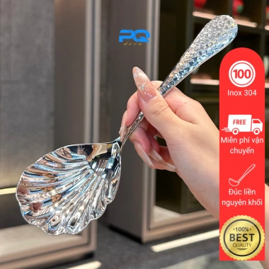 Muôi múc canh hình sò inox 18/10 bát đĩa bàn ăn, giá ưu đãi 99.000đ Muôi múc canh hình sò inox 18/10 bát đĩa bàn ăn, giá ưu đãi 99.000đ