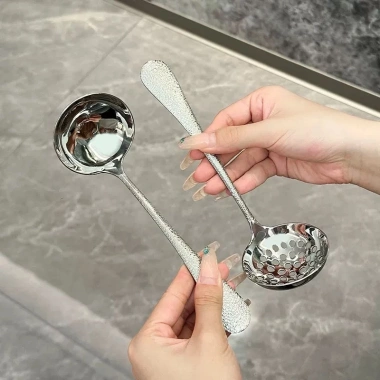Muôi múc canh inox 18/10 vá thìa súp vân bạch tuộc - Giá ưu đãi 95.000đ 5