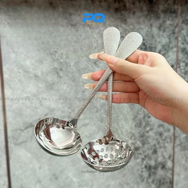 Muôi múc canh inox 18/10 vá thìa súp vân bạch tuộc - Giá ưu đãi 95.000đ 9