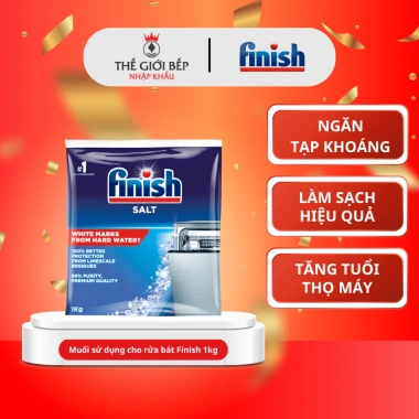 Muối rửa bát Finish 1kg - Làm sạch sâu, bảo vệ máy, giảm giá 30% chỉ 70.000₫