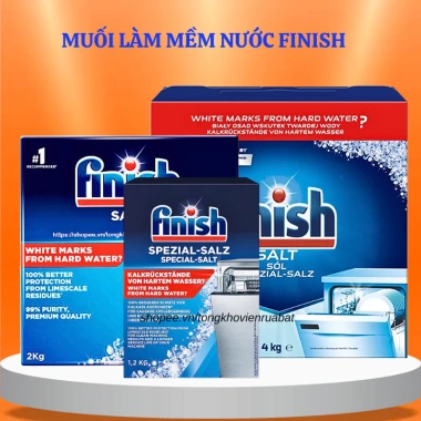 Muối rửa bát Finish 4kg/2kg/1.5kg/1.2kg – Làm mềm nước, tẩy cặn vôi, giá ưu đãi 145.800 VND