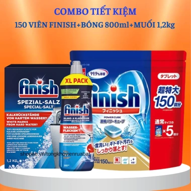 Muối rửa bát Finish 4kg/2kg/1.5kg/1.2kg – Làm mềm nước, tẩy cặn vôi, giá ưu đãi 145.800 VND