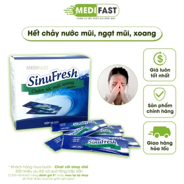 Muối rửa mũi xoang Sinufresh Cát Linh 50 gói muối biển nano tự nhiên giảm tắc mũi giá ưu đãi 165.000đ