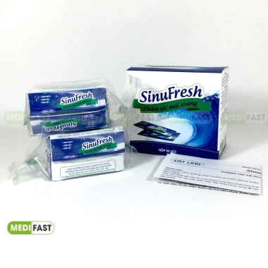 Muối rửa mũi xoang Sinufresh Cát Linh 50 gói muối biển nano tự nhiên giảm tắc mũi giá ưu đãi 165.000đ