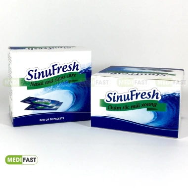 Muối rửa mũi xoang Sinufresh Cát Linh 50 gói muối biển nano tự nhiên giảm tắc mũi giá ưu đãi 165.000đ