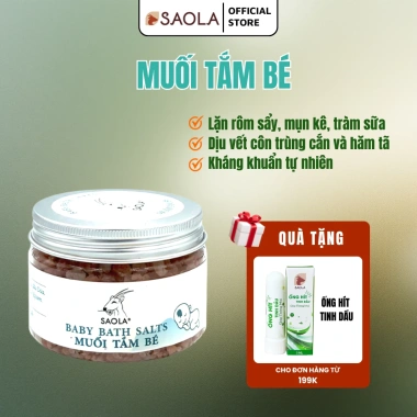 Muối tắm Saola, Dầu Tràm Huế, Muối Hồng Himalaya 150gr - Giảm ngứa, chàm sữa, hăm, ngủ ngon 129k