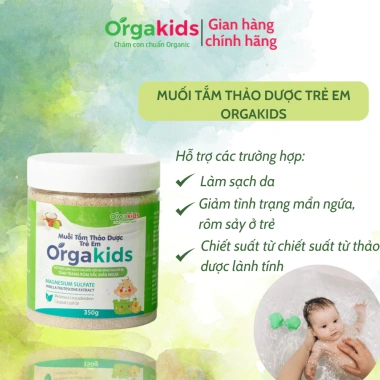 Muối tắm thảo dược Orgakids 350g - An toàn cho bé, trị rôm sẩy, mẩn ngứa, chỉ 145.000đ