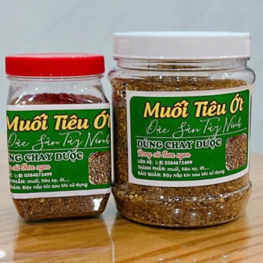 Muối Tiêu Ớt Tây Ninh Đặc Biệt Rang Củi, Không Tỏi - Vị Chay & Mặn, Chỉ 25.000₫