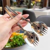 Muỗng ăn cơm inox 2 trong 1 tích hợp nĩa salad, mì Ý - Thìa ăn to sang trọng, giá chỉ 11.500 VND 9