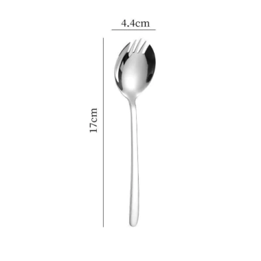 Muỗng ăn cơm inox 2 trong 1 tích hợp nĩa salad, mì Ý - Thìa ăn to sang trọng, giá chỉ 11.500 VND 10