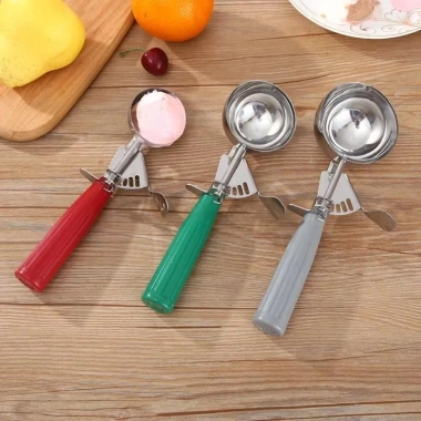 Muỗng bóng kem NLINNI tay cầm nhựa, thép không gỉ chống rỉ, thích hợp dưa hấu 3