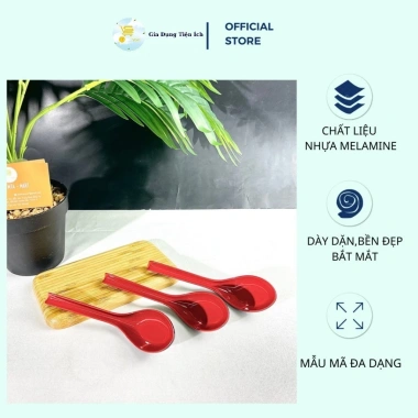Muỗng Canh Đỏ Đen No17 Thìa Súp Nhựa Melamine Fataco Dày Dặn Cao Cấp 16.000 VND