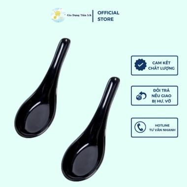 Muỗng Cơm Đen No14, Thìa Súp Melamine Fataco Dày Dặn - Cao Cấp, 12.000₫ (Giảm 14.400₫)