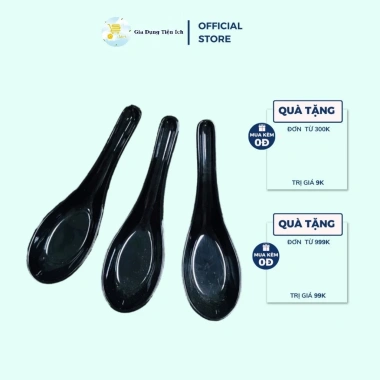 Muỗng Cơm Đen No14, Thìa Súp Melamine Fataco Dày Dặn - Cao Cấp, 12.000₫ (Giảm 14.400₫)