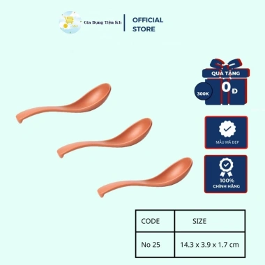 Muỗng Cơm Nhám Ngói No25 + Thìa Súp Nhựa Melamine Fataco Dày Dặn Cao Cấp Giá 12.000₫
