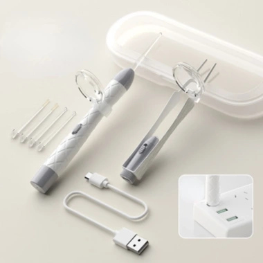Muỗng lấy ráy tai bé cao su mềm an toàn, tặng 4 đầu ngoáy – chỉ 118.000₫