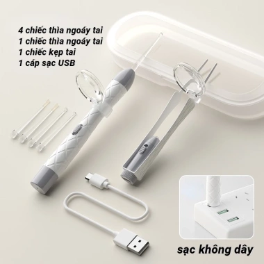 Muỗng lấy ráy tai bé cao su mềm an toàn, tặng 4 đầu ngoáy – chỉ 118.000₫