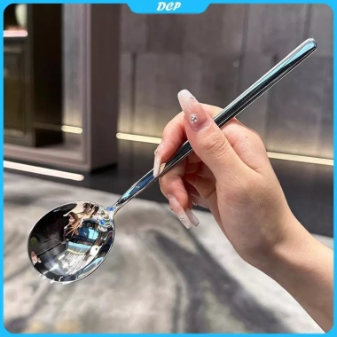 Muỗng thép không gỉ Hàn Quốc dài - Bộ ăn gia đình, chịu nhiệt, giá chỉ 20.000đ 4