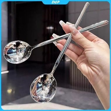 Muỗng thép không gỉ Hàn Quốc dài - Bộ ăn gia đình, chịu nhiệt, giá chỉ 20.000đ 8