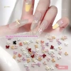 MUQV 100 tăng cường móng tay mini hỗn hợp màu nơ nhựa đáy phẳng - Charm trang trí