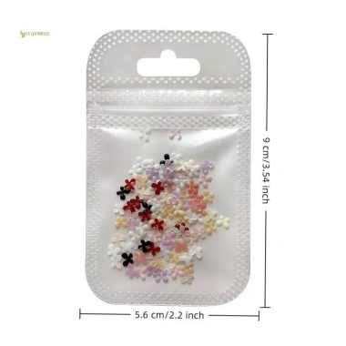 MUQV 100 tăng cường móng tay mini hỗn hợp màu nơ nhựa đáy phẳng - Charm trang trí 8
