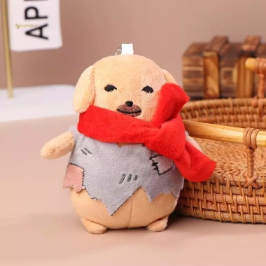 MUQV 12cm Đồ chơi nhồi bông dễ thương nhúng sốt chó – búp bê mặt dây chuyền sang trọng, quà tặng trẻ em