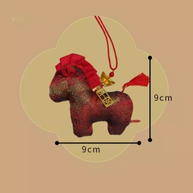 MUQV 2.026 Năm Ngựa Móc Treo Trang Trí Nội Thất Ô Tô - Mặt Dây Chuyền Bapa Charm Quà Tặng Năm Mới Lụy Tân 9