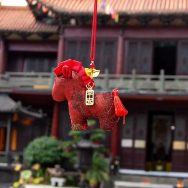 MUQV 2.026 Năm Ngựa Móc Treo Trang Trí Nội Thất Ô Tô - Mặt Dây Chuyền Bapa Charm Quà Tặng Năm Mới Lụy Tân 10