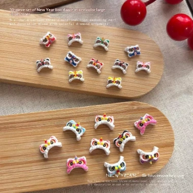MUQV 30 Chiếc 2.026 Năm Mới Sư Tử Đánh Thức Móng Tay Phụ Kiện 3D Nhựa DIY Giá 46.200 VND 5