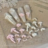 MUQV 50 Cái Nơ Móng Tay 3D Satin Ánh Sáng, Ruy Băng Nhiều Màu, Kim Cương Giả DIY - Phụ Kiện Làm Móng Tay Quyến Rũ 6