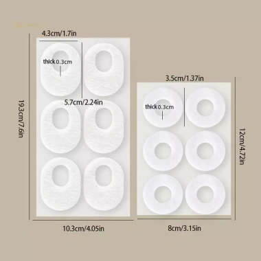MUQV 6 miếng lót chân ngô tự dính - Bảo vệ gót, ngón, giảm callus, bọt tròn dạng bầu dục, siêu mềm, đệm êm ái, phù hợp đi giày cao gót, giảm đau