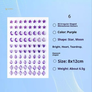 MUQV 80 Khuôn Mặt Đặc Biệt Nhiều Màu Xăm Tạm Thời và Eyes Diamond Fake Giá 40.500 VND