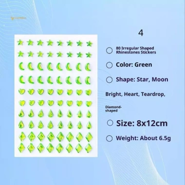 MUQV 80 Khuôn Mặt Đặc Biệt Nhiều Màu Xăm Tạm Thời và Eyes Diamond Fake Giá 40.500 VND