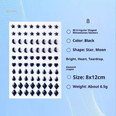 MUQV 80 Khuôn Mặt Đặc Biệt Nhiều Màu Xăm Tạm Thời và Eyes Diamond Fake Giá 40.500 VND