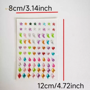 MUQV 80 Khuôn Mặt Đặc Biệt Nhiều Màu Xăm Tạm Thời và Eyes Diamond Fake Giá 40.500 VND