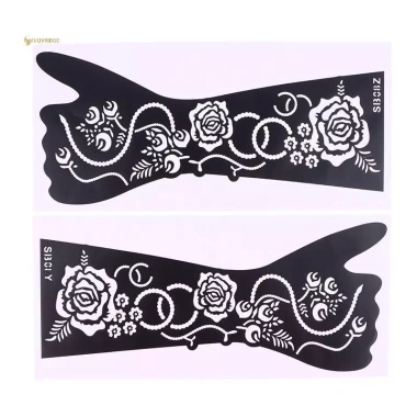 MUQV Cặp Chuyển Tay Tạm Thời Henna và Tranh Hoa Stencil DIY – Vẽ Đẹp, An Toàn, Dễ Tạo Mẫu