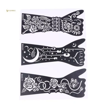 MUQV Cặp Chuyển Tay Tạm Thời Henna và Tranh Hoa Stencil DIY – Vẽ Đẹp, An Toàn, Dễ Tạo Mẫu