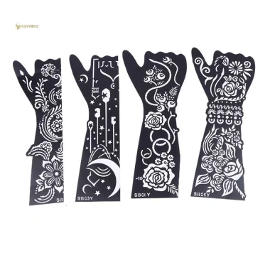 MUQV Cặp Chuyển Tay Tạm Thời Henna và Tranh Hoa Stencil DIY – Vẽ Đẹp, An Toàn, Dễ Tạo Mẫu