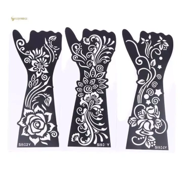 MUQV Cặp Chuyển Tay Tạm Thời Henna và Tranh Hoa Stencil DIY – Vẽ Đẹp, An Toàn, Dễ Tạo Mẫu