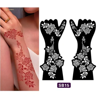 MUQV Cặp Chuyển Tay Tạm Thời Henna và Tranh Hoa Stencil DIY – Vẽ Đẹp, An Toàn, Dễ Tạo Mẫu 10 MUQV Cặp Chuyển Tay Tạm Thời Henna và Tranh Hoa Stencil DIY – Vẽ Đẹp, An Toàn, Dễ Tạo Mẫu 10
