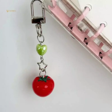 MUQV Dây Xích Ngôi Sao Cà Chua cho Điện Thoại, Máy Ảnh - Móc Khóa Nữ Quà Tặng