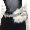 MUQV Giả Da Kim Cương Y2K – Dây Thắt Lưng Gothic Punk Lông, Xích Đêm, Trang Trí Quần Jean, thiết kế độc đáo 5